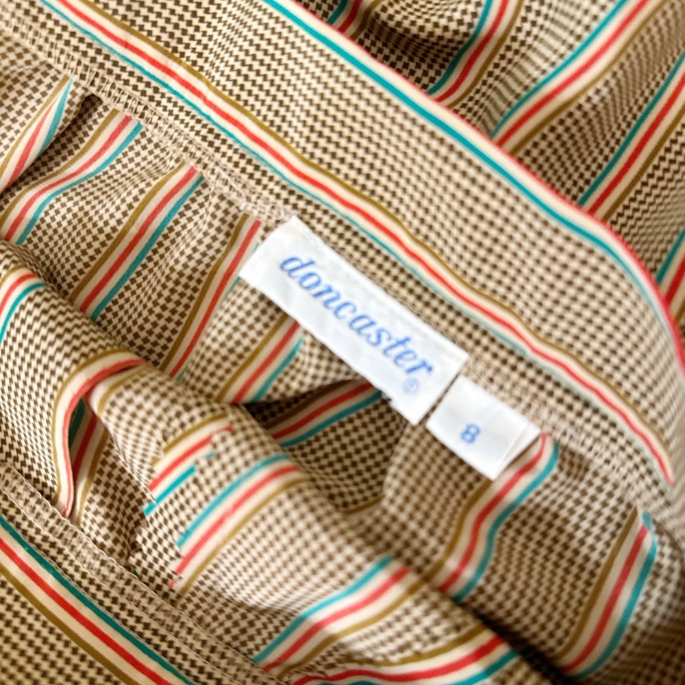 Doncaster Striped Button-Front Maxi Dress in Olive and Red - Picture 2 of 4